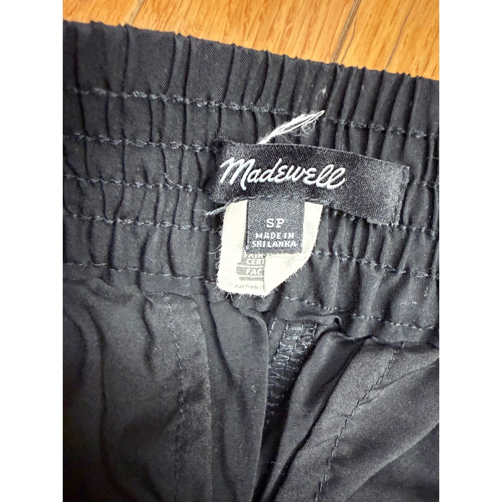 Madewell Black Lenzing Modal Wide Leg Pull On Elastic Waist Pants Small Petite - Picture 3 of 8